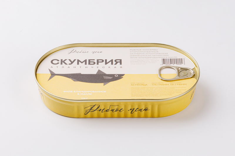 Скумбрия филе бланшированная в масле, 175 г